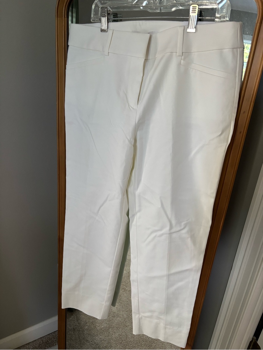 Women’s White Dress Pants - Classic Straight Cropped Fit